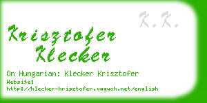 krisztofer klecker business card